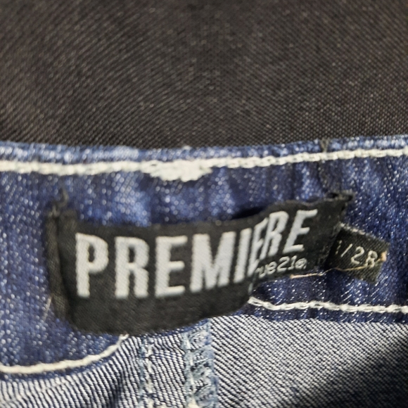 Size 1/2 R Premiere Regular Slim Boot Cut Jeans Sequins Embroidered Denim - Picture 3 of 8